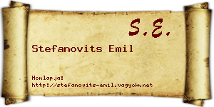 Stefanovits Emil névjegykártya