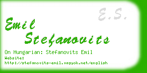 emil stefanovits business card